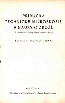 Příručka technické mikroskopie a nauky o zboží