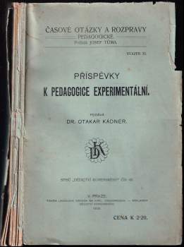 Příspěvky k pedagogice experimentální