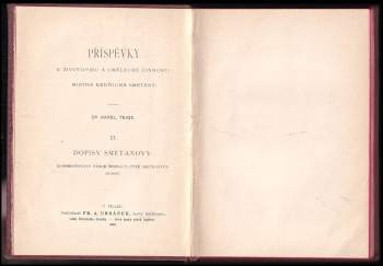 Bedřich Smetana: Příspěvky k životopisu a umělecké činnosti mistra Bedřicha Smetany