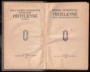 Růžena Svobodová: Přítelkyně