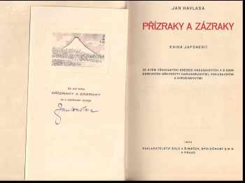 Jan Havlasa: Přízraky a zázraky PODPIS AUTORA NA VLOŽENÉM LISTU