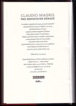Claudio Magris: Pro nedostatek důkazů