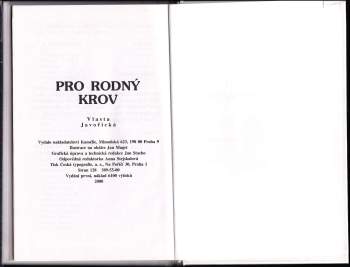 Vlasta Javořická: Pro rodný krov