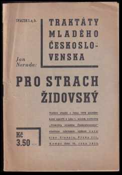 Jan Neruda: Pro strach židovský : politická studie