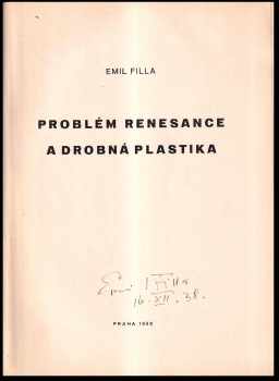 Emil Filla: Problém renesance a drobná plastika