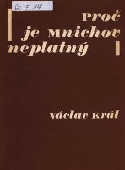 Proč je Mnichov neplatný