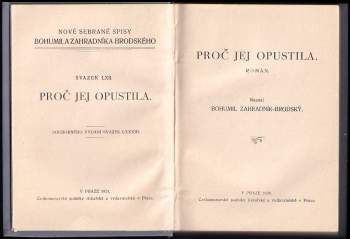 Bohumil Zahradník-Brodský: Proč jej opustila
