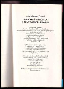 Allan Pease: Proč muži chtějí sex a ženy potřebují lásku