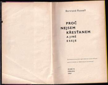 Bertrand Russell: Proč nejsem křesťanem a jiné eseje