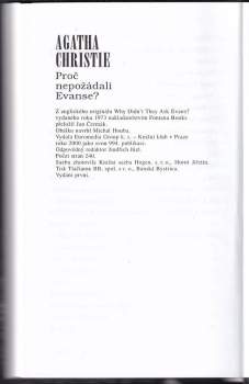 Agatha Christie: Proč nepožádali Evanse?