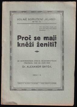 Proč se mají kněží ženiti?