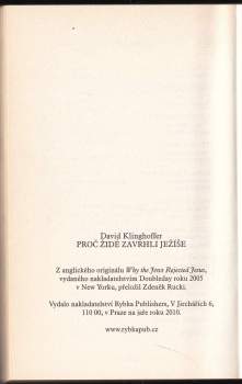 David Klinghoffer: Proč Židé zavrhli Ježíše