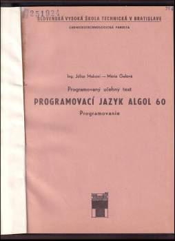 Július Makoni: Programovací jazyk Algol 60