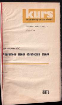 Josef Píč: Programové řízení obráběcích strojů