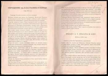 Projev generalissima Stalina k lidu 9. V. 1945