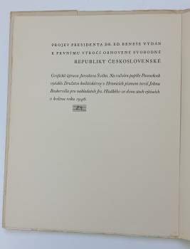 Edvard Beneš: Projev presidenta republiky Dr. Edvarda Beneše v Praze dne 16. května 1945 na Staroměstském náměstí