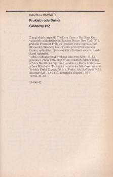 Dashiell Hammett: Prokletí rodu Dainů ; Skleněný klíč