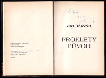 Klára Janečková: Prokletý původ