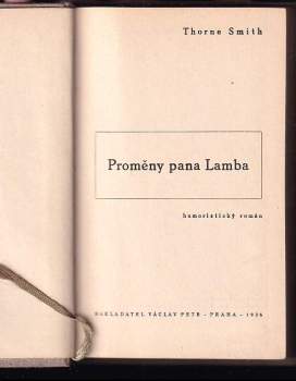 Thorne Smith: Proměny pana Lamba