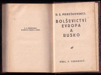 Dmitrij Sergejevič Merežkovskij: Bolševictví, Evropa a Rusko