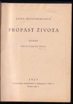 Anna Meyenberg: Propast života