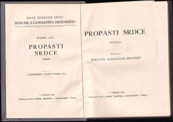 Bohumil Zahradník-Brodský: Propasti srdce