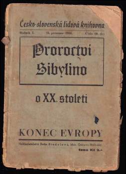 Sibyla Kumana: Proroctví Sibylino o XX. století