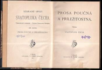 Svatopluk Čech: Prósa poučná a příležitostná