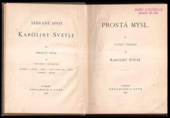 Karolina Světlá: Prostá mysl