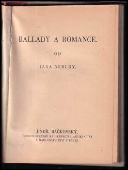 Jan Neruda: Prosté motivy + Ballady a romance