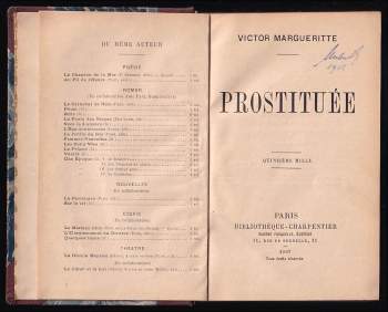 Victor Margueritte: Prostituee