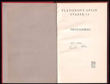 Protagoras : [aneb, O výchově a občanské zdatnosti]