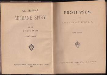 Alois Jirásek: Proti všem