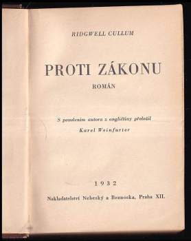 Ridgwell Cullum: Proti zákonu