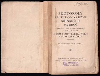 Sergej Aleksandrovič Nilus: Protokoly ze shromáždění Sionských mudrců