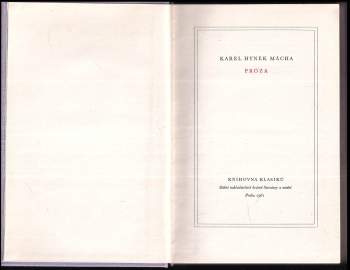 Karel Hynek Mácha: Próza