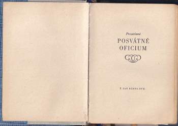 Jan Bárta: Prozatímní posvátné oficium