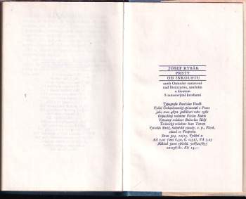 Josef Rybák: Prsty od inkoustu, aneb, Osmnáct zastavení nad literaturou, uměním a životem