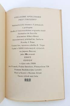 Guillaume Apollinaire: Prsy Tiresiovy