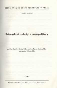 Průmyslové roboty a manipulátory