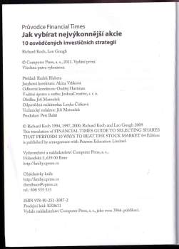 Richard Koch: Průvodce Financial Times: jak vybírat nejvýkonnější akcie