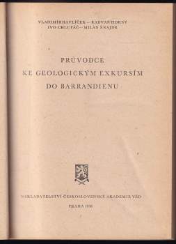 Vladimír Havlíček: Průvodce ke geologickým exkursím do Barrandienu
