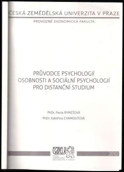 Průvodce psychologií osobnosti a sociální psychologií pro distanční studium