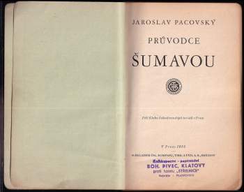 Jaroslav Pacovský: Průvodce Šumavou