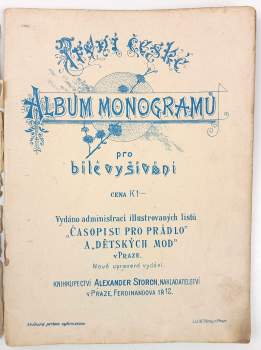 První české album monogramů pro bílé vyšívání