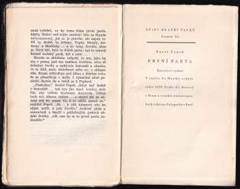 Karel Čapek: První parta