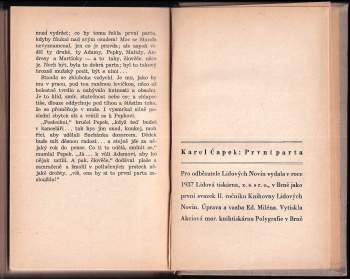 Karel Čapek: První parta