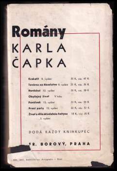 Karel Čapek: První parta