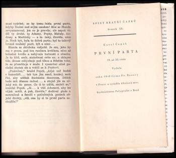 Karel Čapek: První parta
