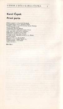 Karel Čapek: První parta